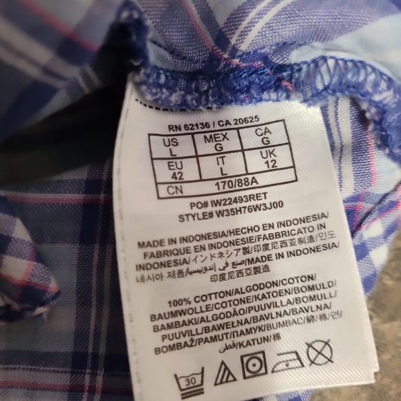  Guess Womens Button Down Shirt Sz L Gingham Check Barbie Western Pink Blue  - Picture 11 of 14